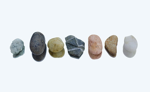 seven assorted pebbles