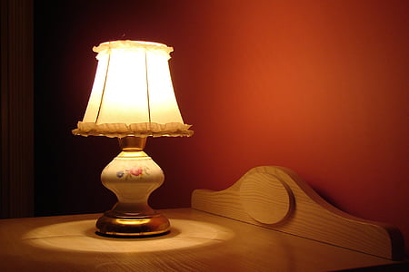 table lamp turned on