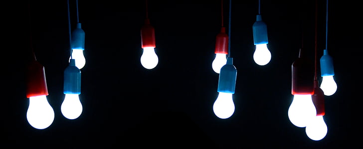 blue-and-red bulbs