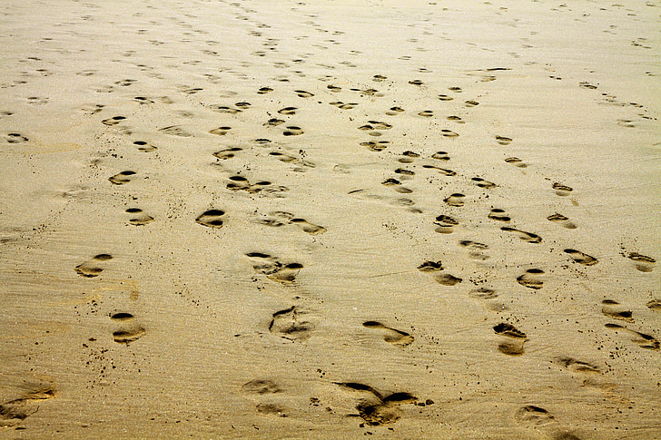 people's footprints in the sand