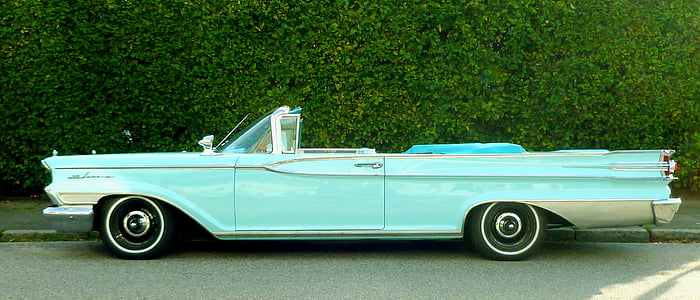teal Chevrolet Bel Air convertible coupe