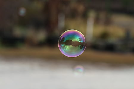 focus photography of bubble