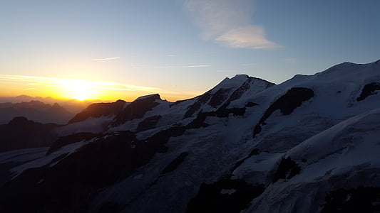 glacier mountain range during golden hour
