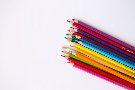 assorted-color color pencils