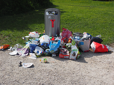 garbage can, garbage, pollution, waste, waste bins, dustbin