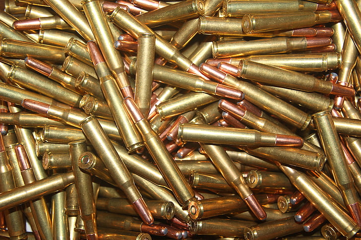 Royalty-Free photo: Closeup photo of bunch of bullets