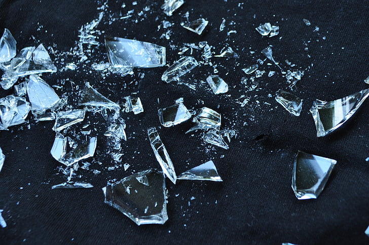 photo of clear glass shards