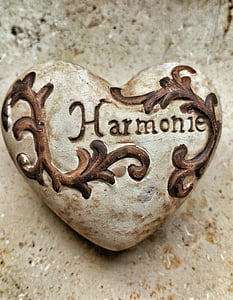 gray and brown Harmonie engrave heart ornament