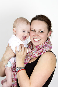 woman holding a baby