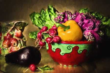assorted still life fruit painting