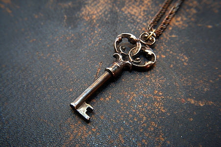 closeup photo of brown skeleton key