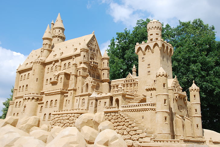 beige sand castle
