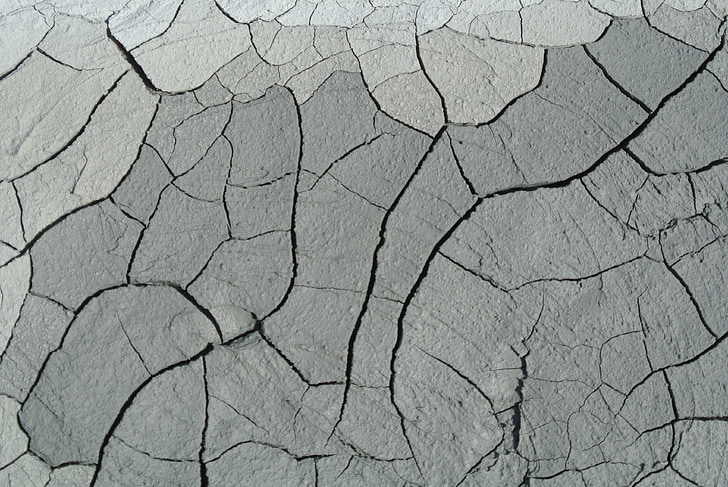gray cracked soil