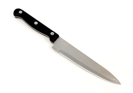black-handled kitchen knife