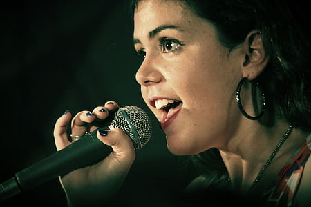person holding black microphone