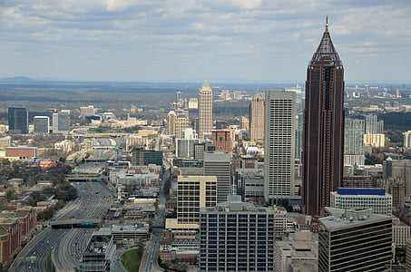 aerial shot of city