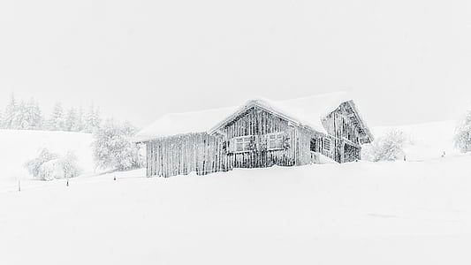 snow-covered house illustration