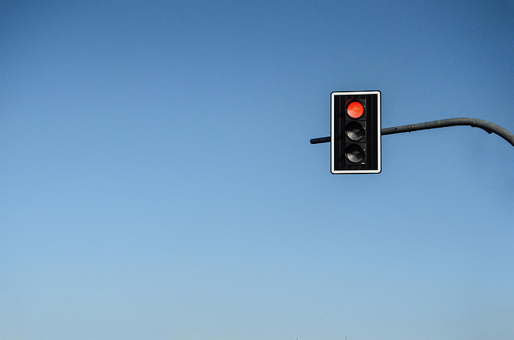 traffic light on stop signal