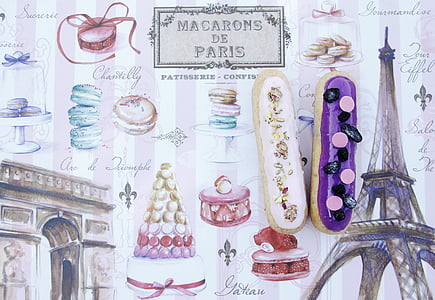 flat lay photography of Macarons De Paris poster