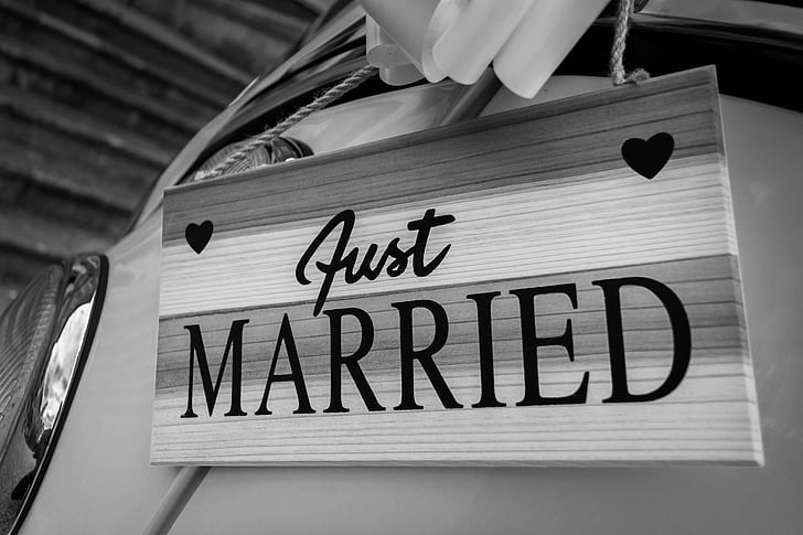 photo of Just Married wall decor