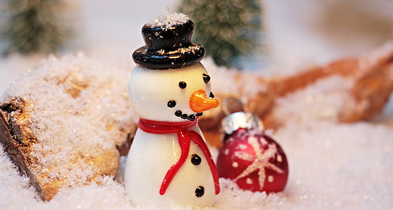 snowman figurine on white surface