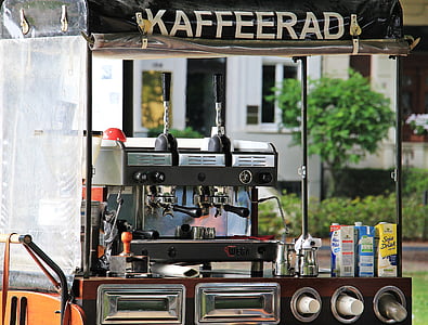 gray and black Kaffeerad coffee and espresso cart