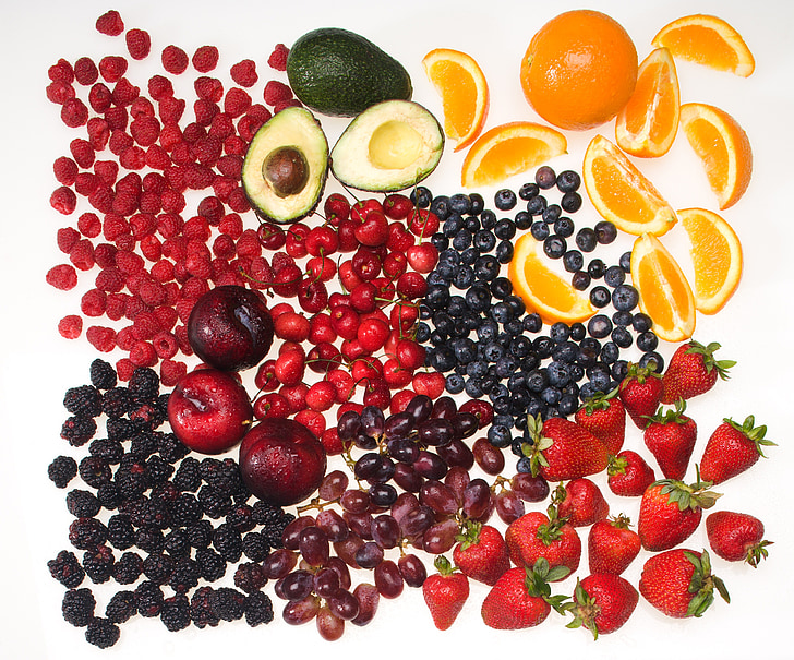 assorted fruits with white background
