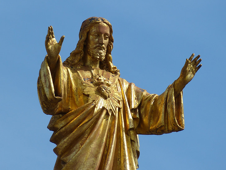 Jesus Christ brass-colored statue