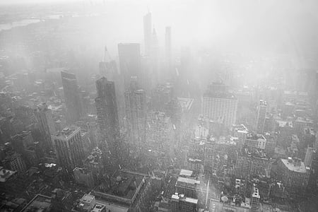 aerial photography of New York cityscape