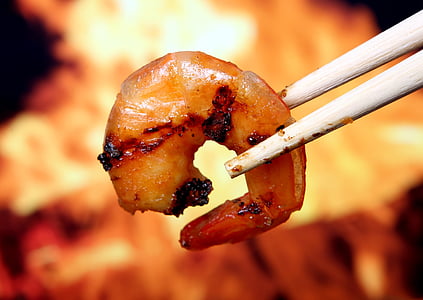cooked food with chopstick