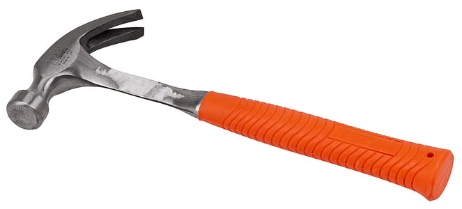 orange handle claw hammer