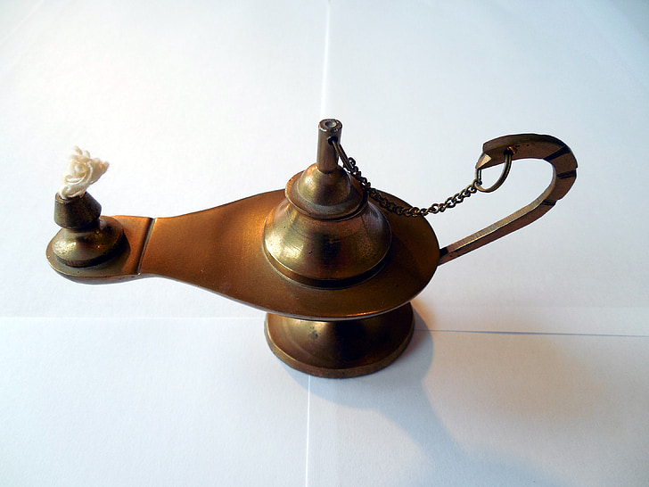 Moroccan Brass and Multi-Color Aladdin Genie Lamps from Badia