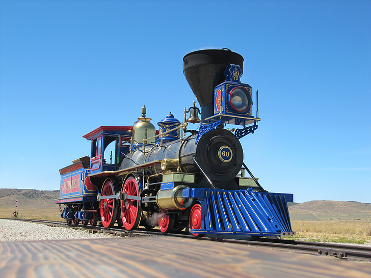 black and blue locomotive train