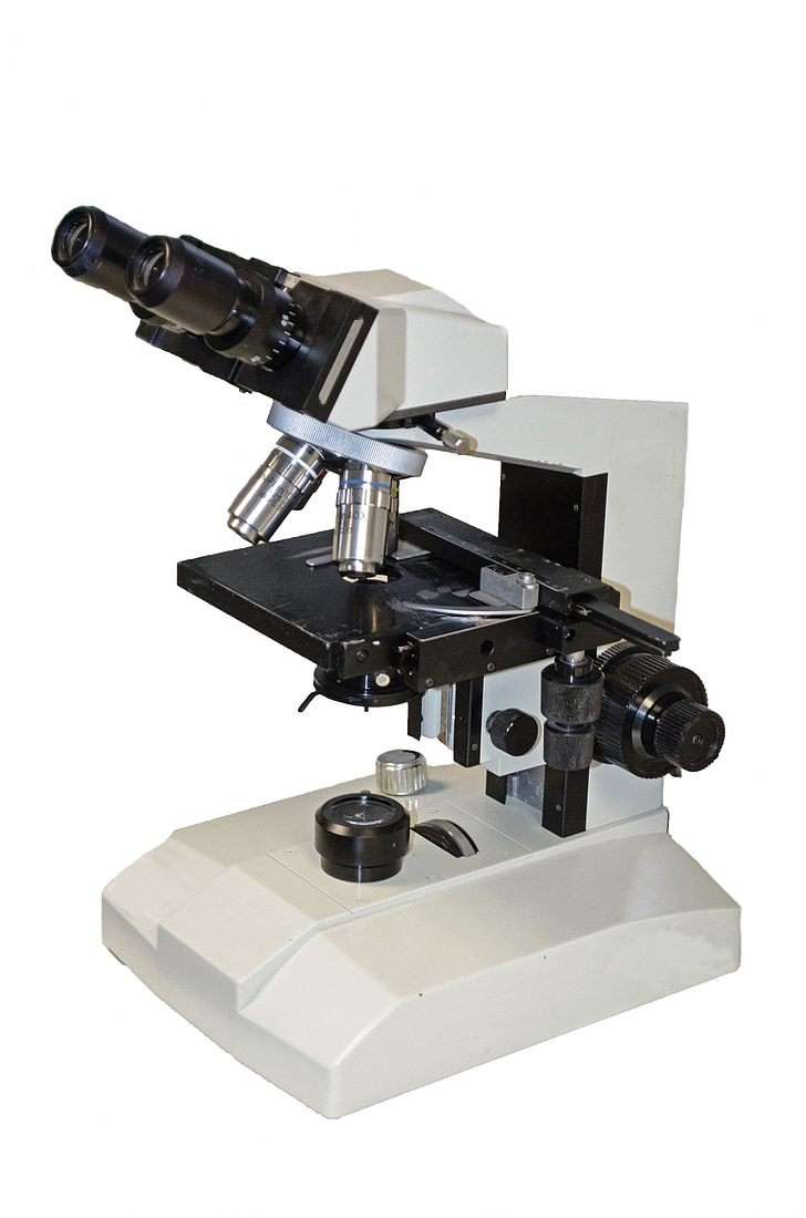 black and white microscope
