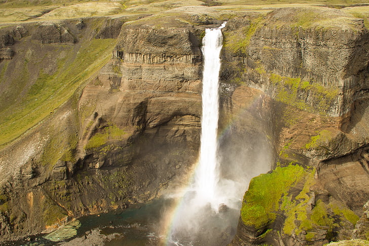 aerial photography waterfalls during daytime