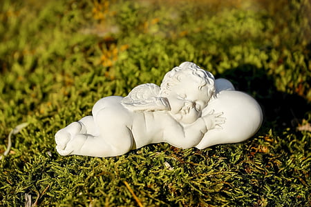 cherub white figurine