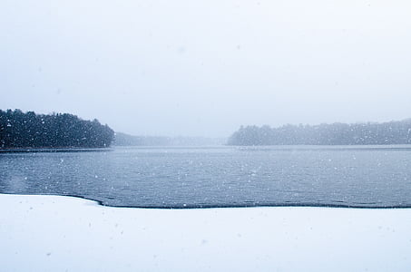 body of water photo during winter