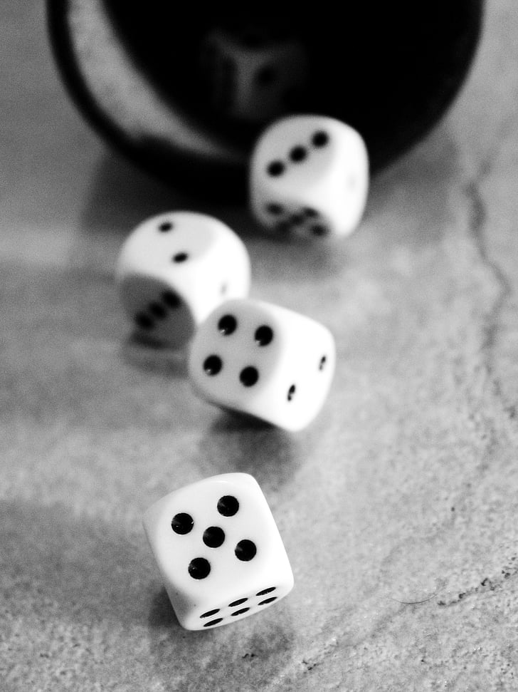 four white dice