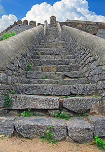 gray stone stair