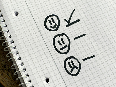 emoji sketch on white graphing notebook