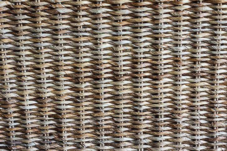 brown and white wicker surface