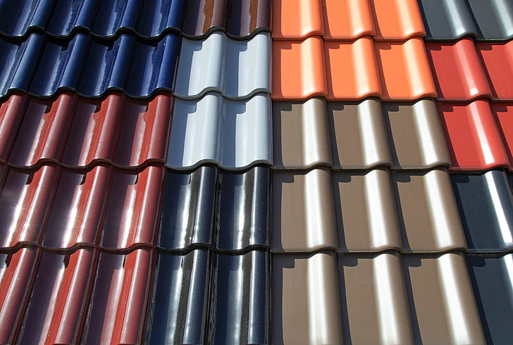 assorted-color roof bricks