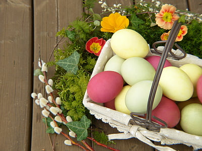 Royalty-Free photo: Basket of quail eggs | PickPik