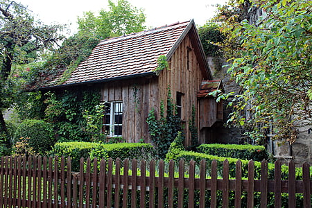 brown wooden house surrounded with green trees