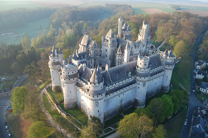 aerial photography of gray concrete castle