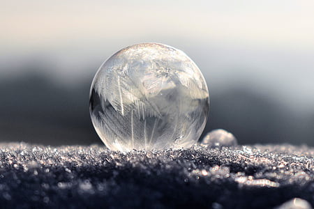 closeup photo of clear glass ball