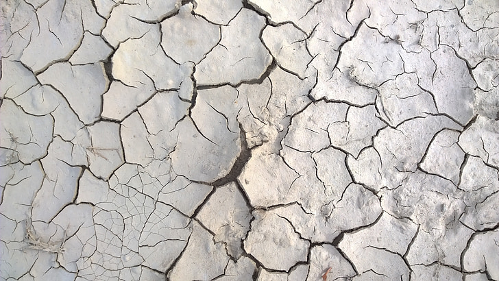 white cracked soil