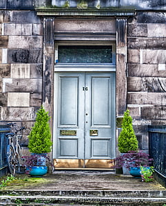 photography of grey door