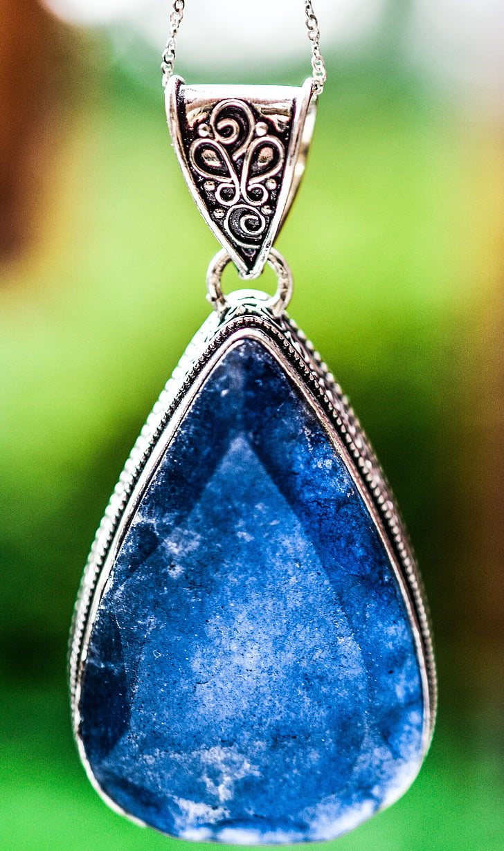 Natural London Blue Topaz Necklace, 5mm Heart Shape Gemstone Necklace,