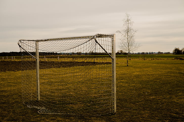 white metal-framed soccer net